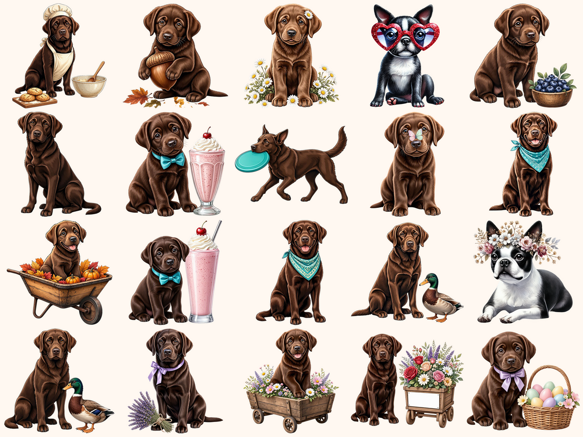 Brown Labradors Clipart