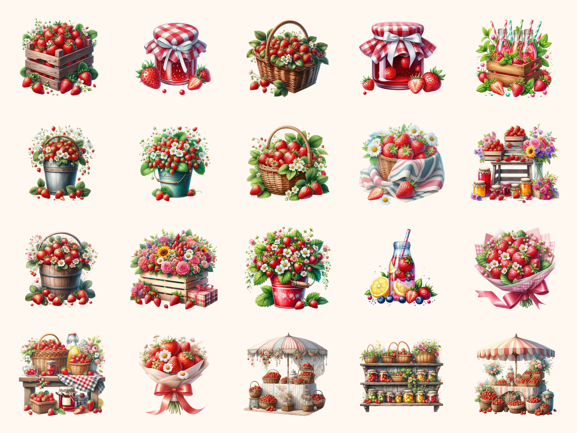 Strawberry Market Clipart