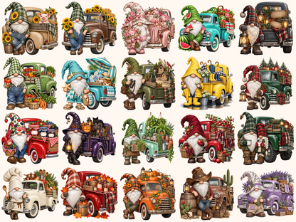 Truck Gnomes Clipart