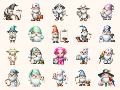 Veterinarian Gnomes Clipart