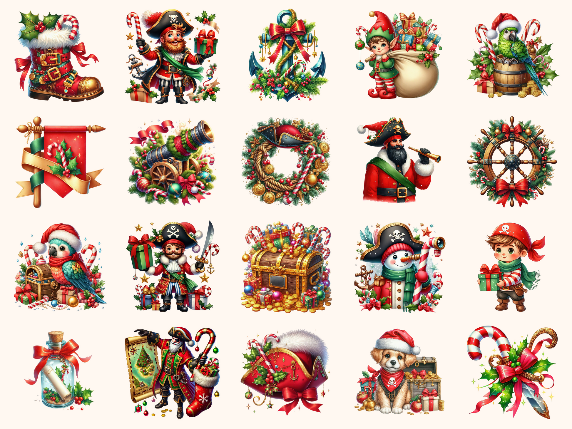 Christmas Pirates Clipart