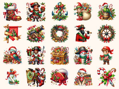 Christmas Pirates Clipart