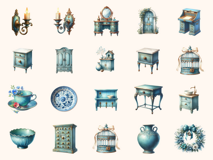 Patina Blue Home Clipart