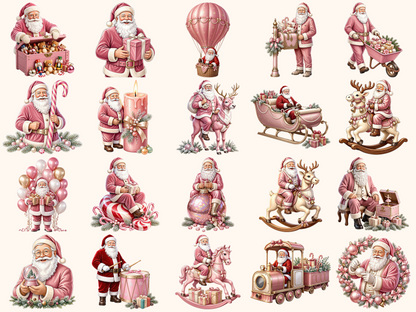 Pink Santa Claus Clipart