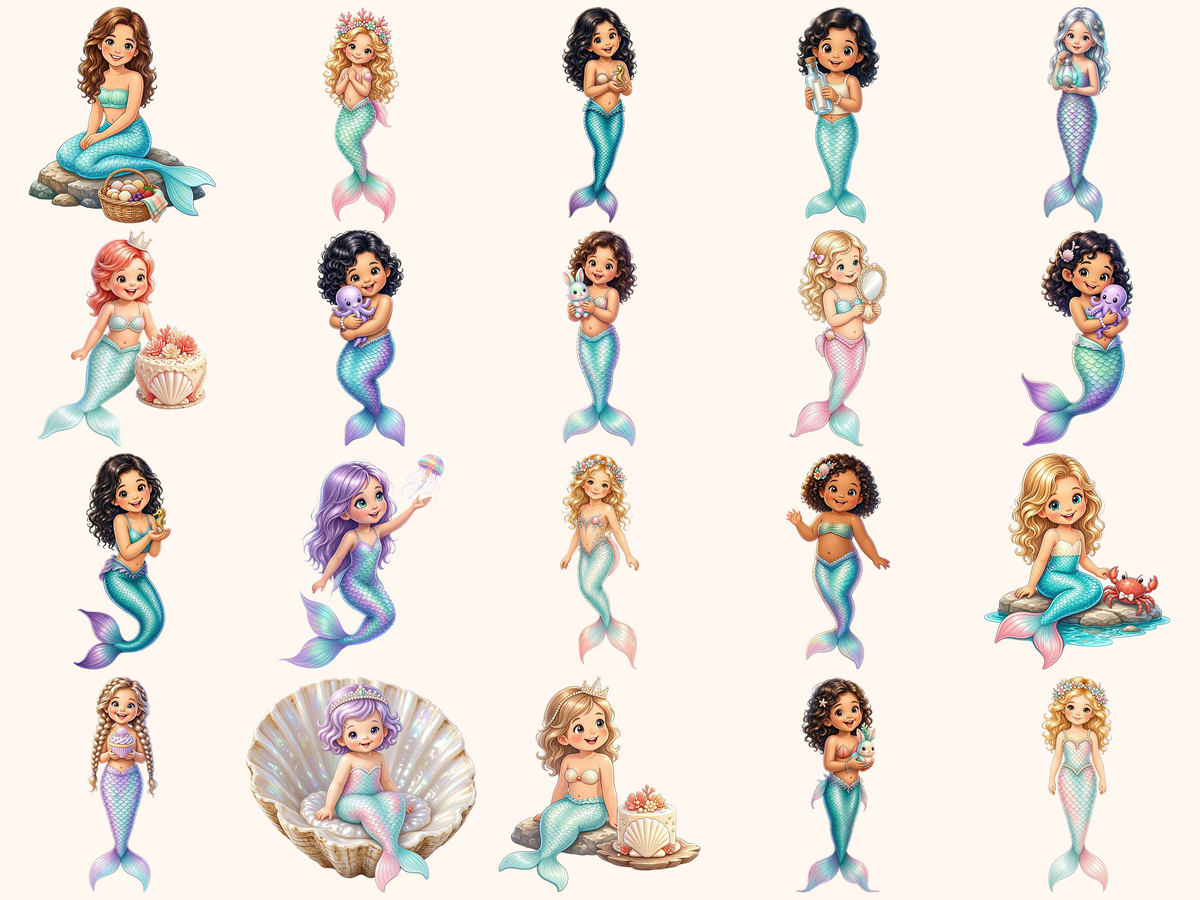 Little Mermaids Clipart