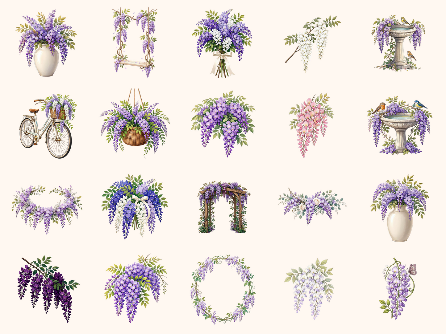Wisteria Flowers Clipart