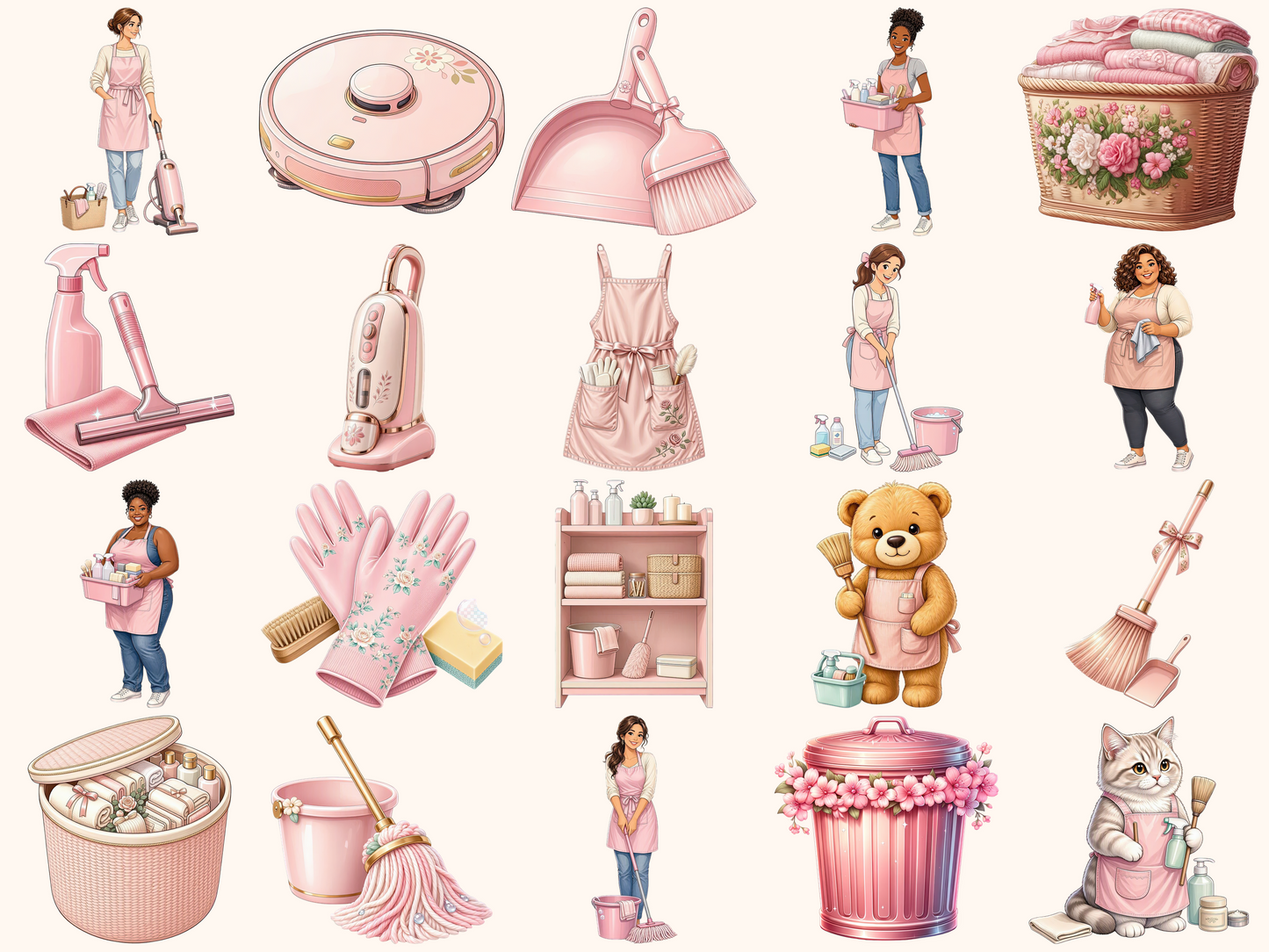 Pink Cleaning Clipart
