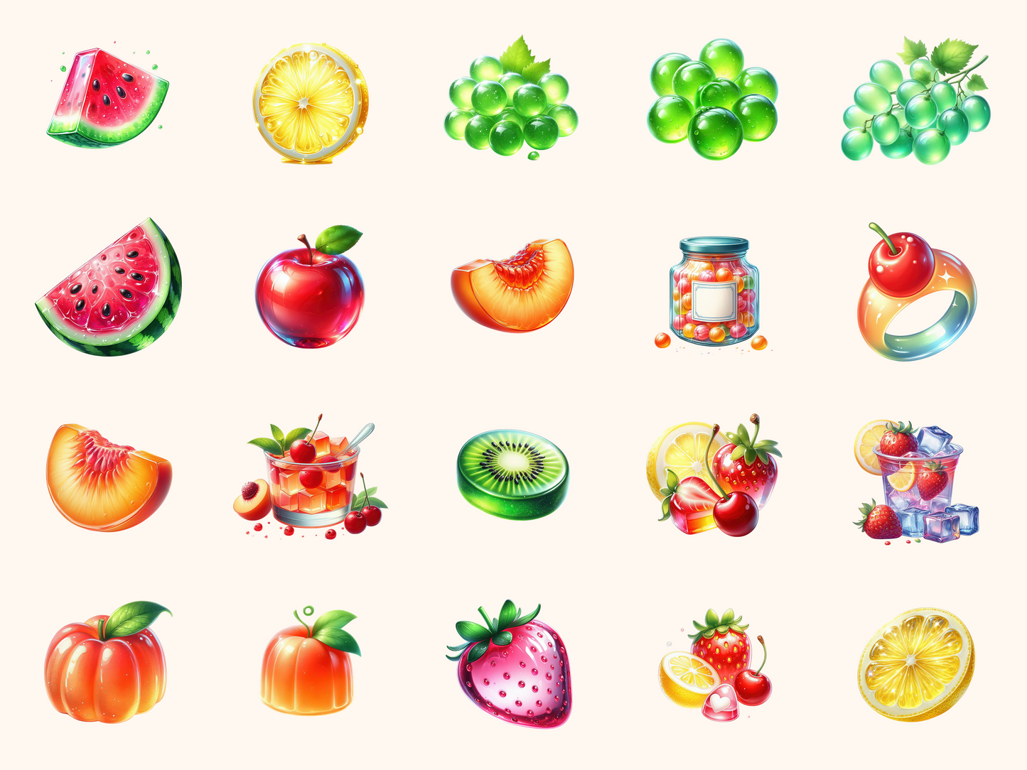 Jelly Fruits Clipart