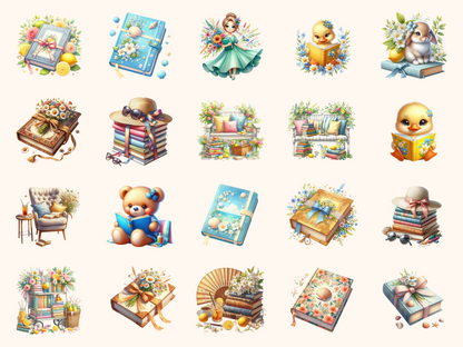 Summer Bookish Clipart