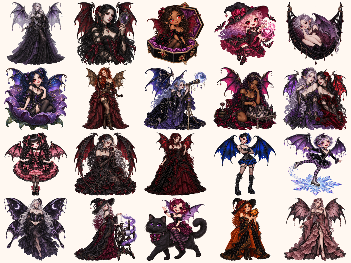 Vampire Witches Clipart — listing preview 2