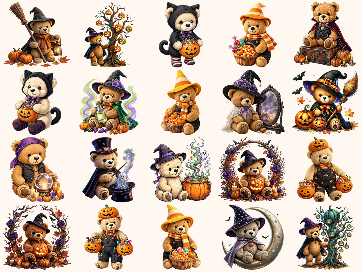 Halloween Teddy Bears Clipart