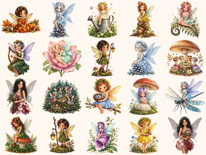 Little Forest Fairies Clipart