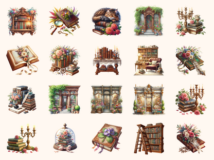 Victorian Bookshop Clipart