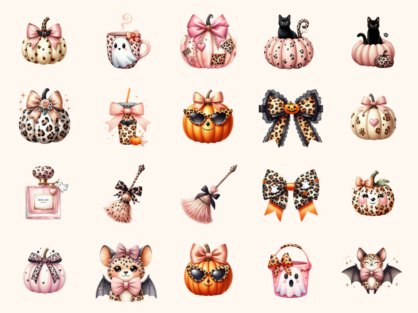Leopard Coquette Halloween Clipart