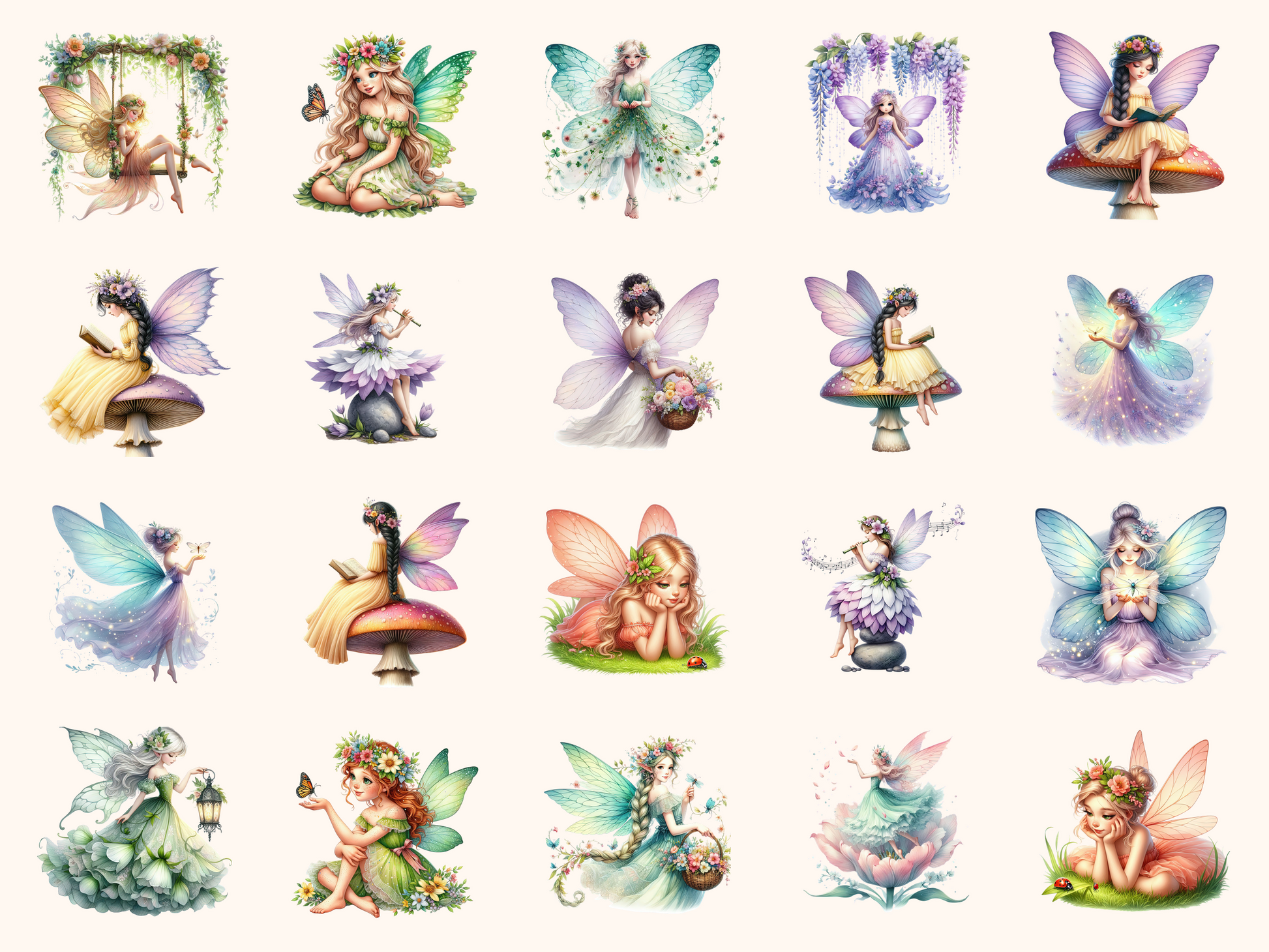 Spring Fairies Clipart