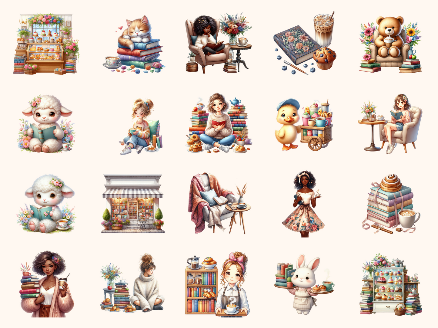 Bookstore Café Clipart