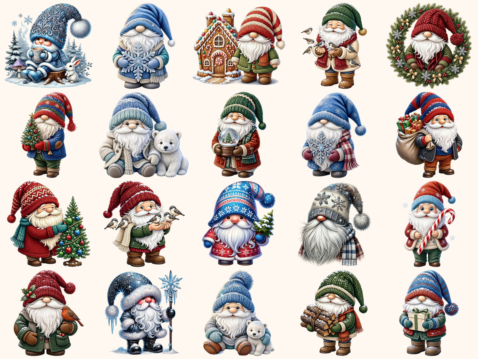 Winter Gnomes Clipart