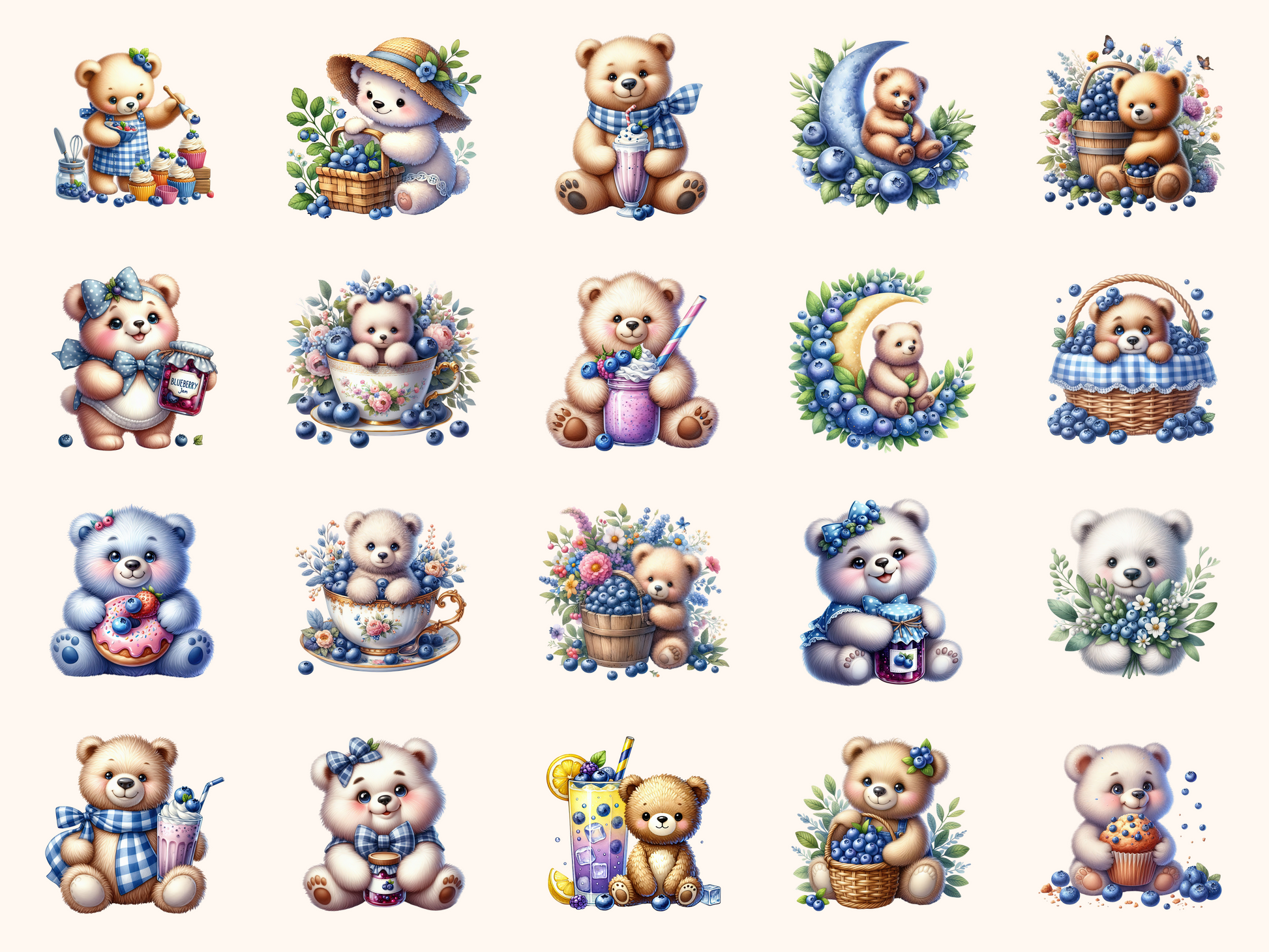 Blueberry Bears Clipart