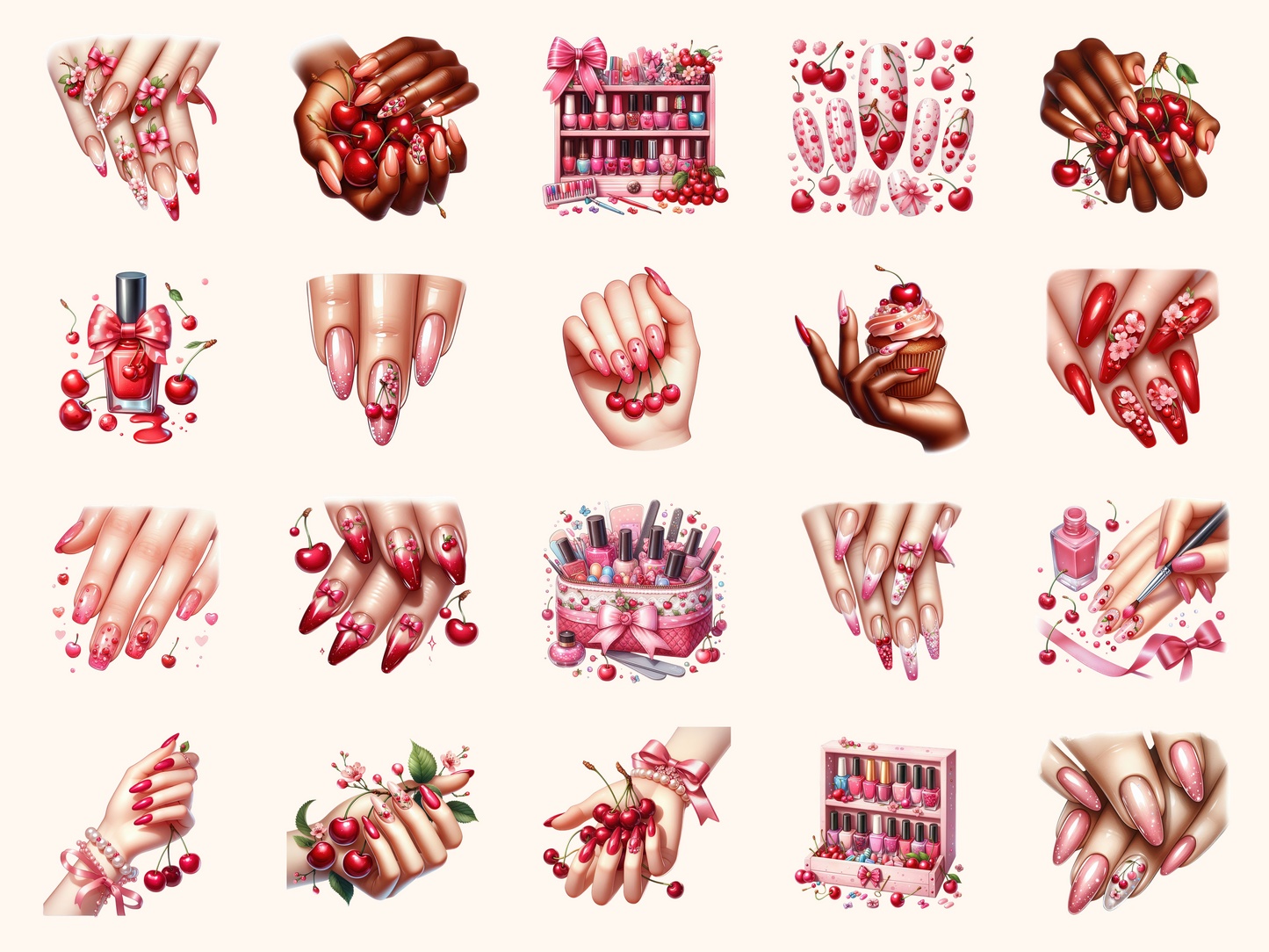 Cherry Nails Clipart