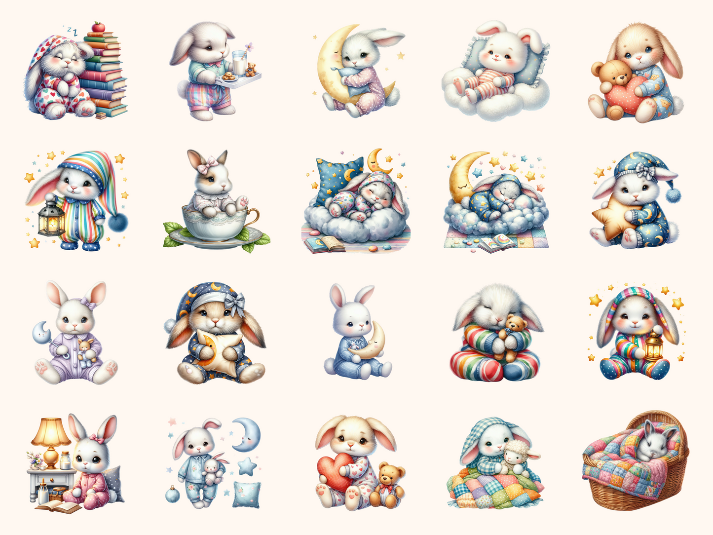 Bedtime Bunnies Clipart