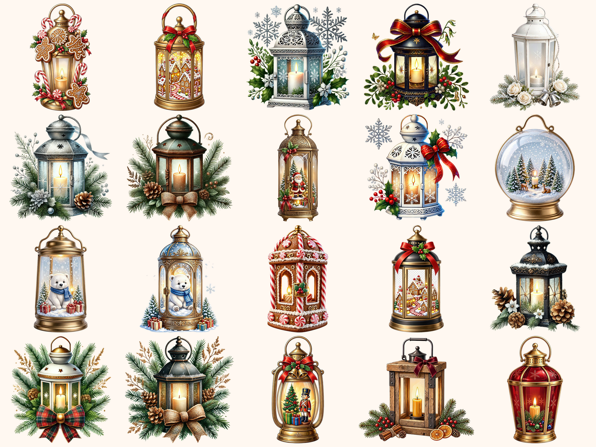 Christmas Lanterns Clipart