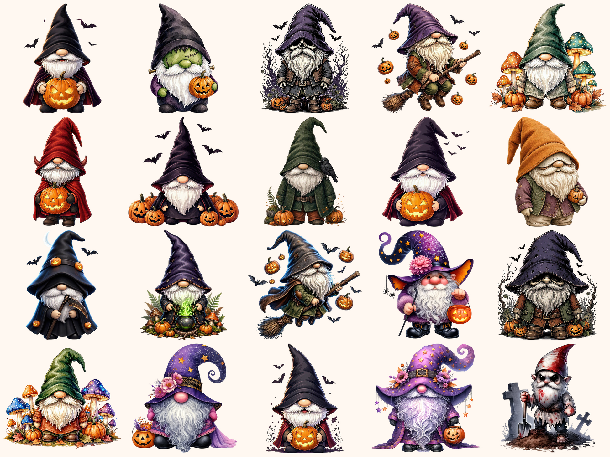 Halloween Gnomes Clipart
