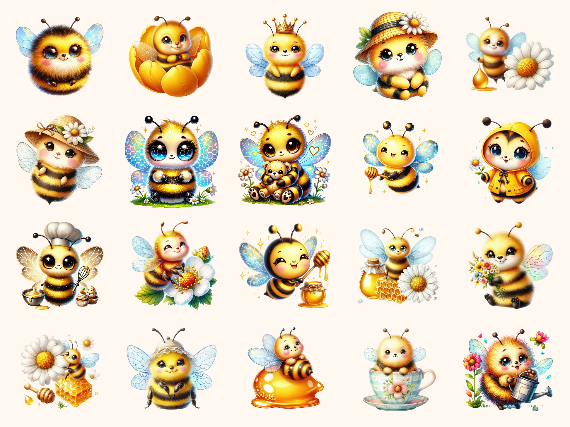 Cute Bees Clipart