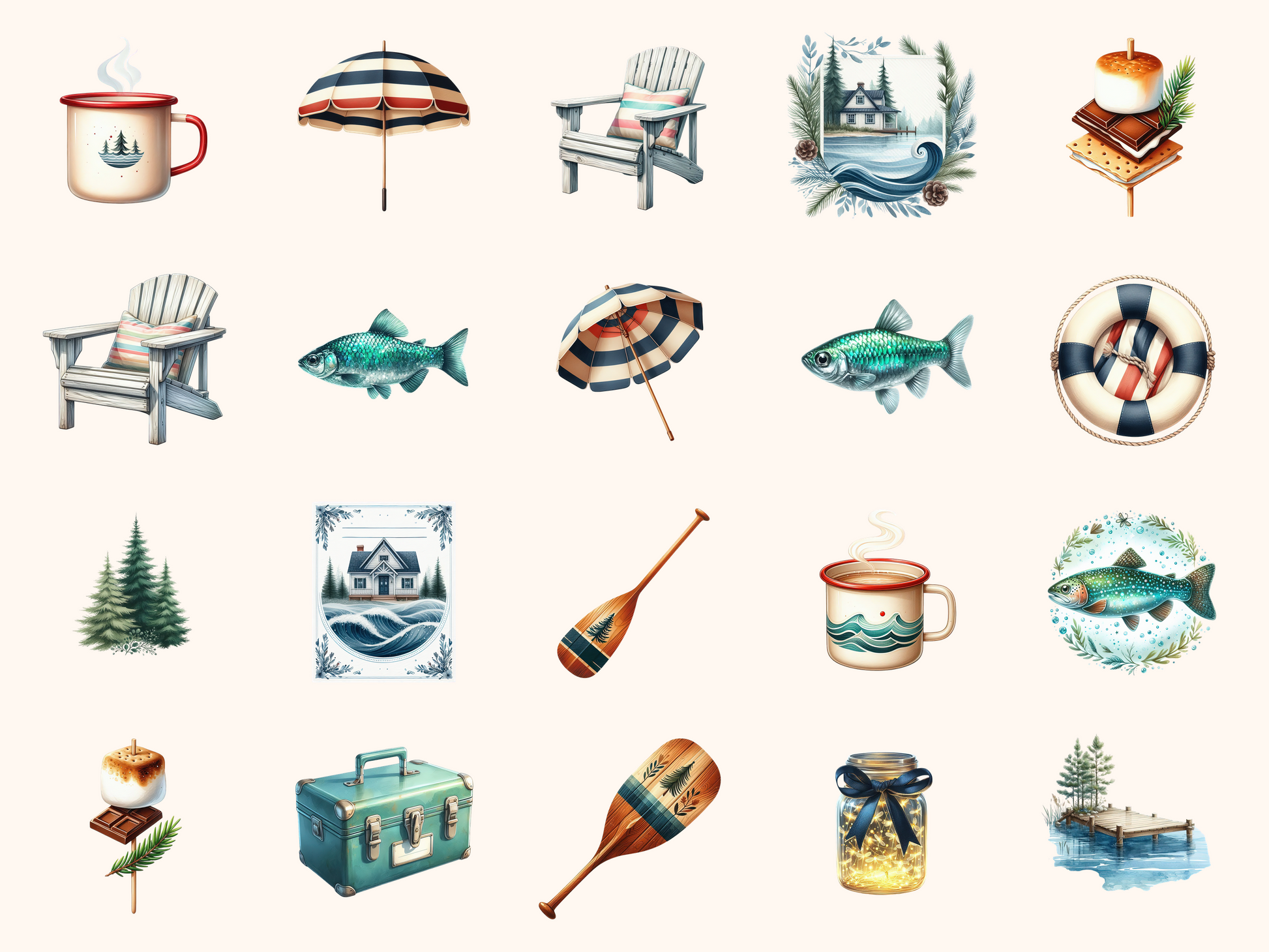 Lake House Summer Clipart