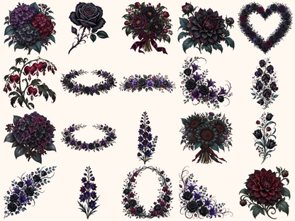 Gothic Flowers Clipart