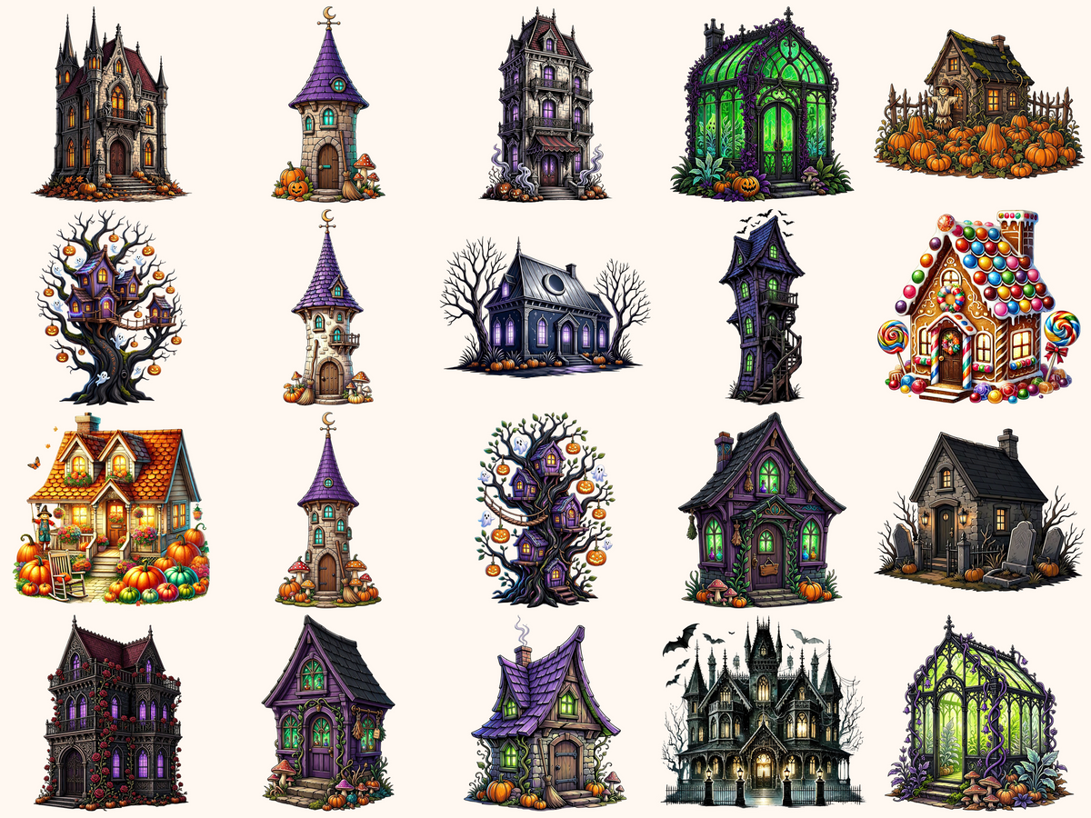 Halloween Houses Clipart