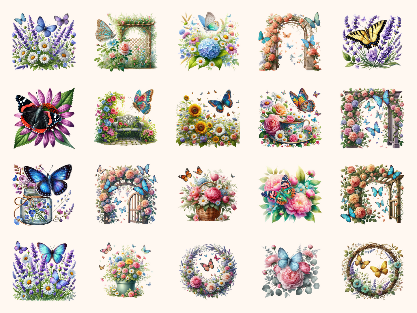 Butterfly Garden Clipart