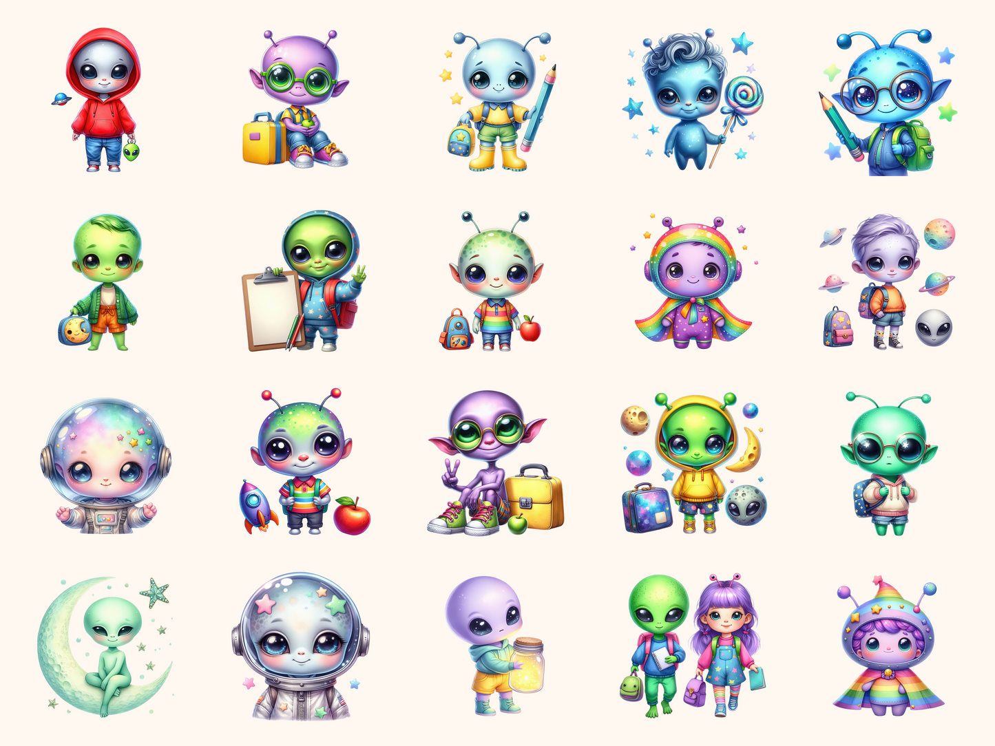 Alien Kids Clipart