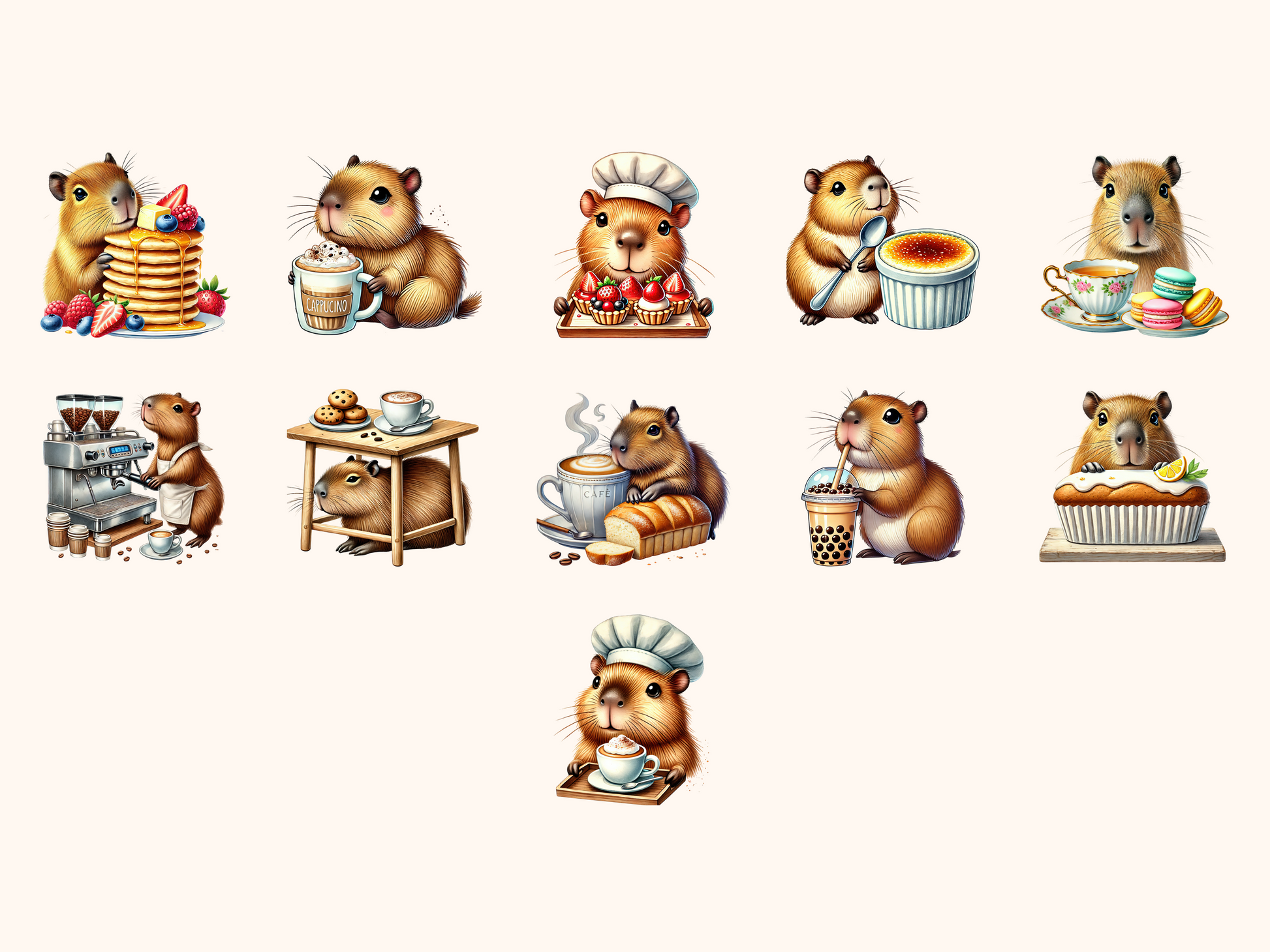 Capybara Café Clipart