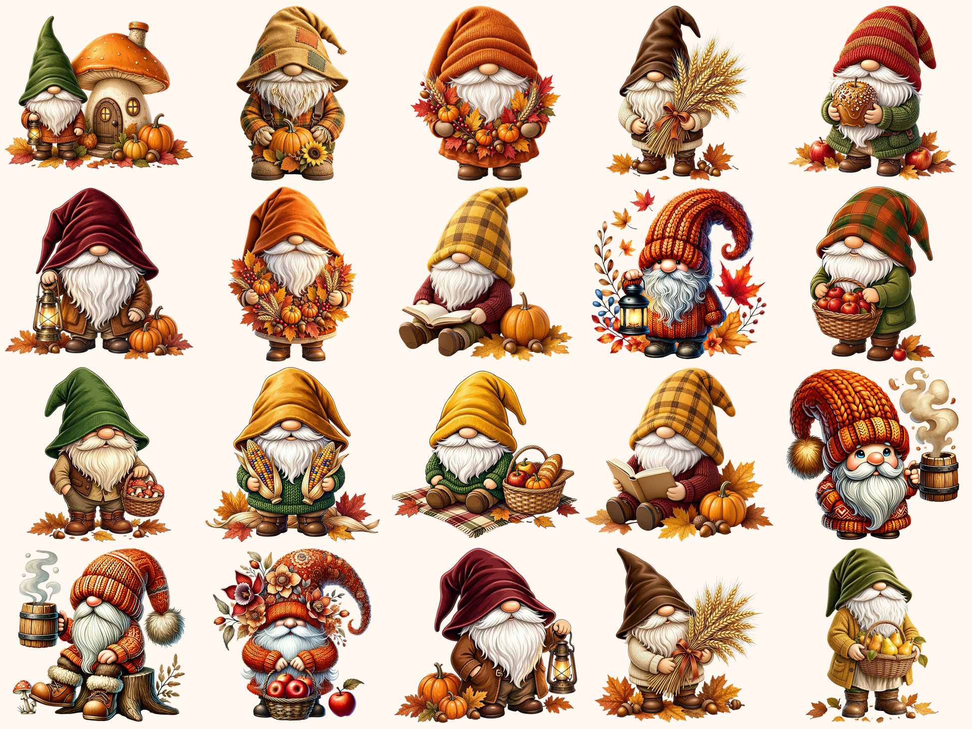 Autumn Gnomes Clipart
