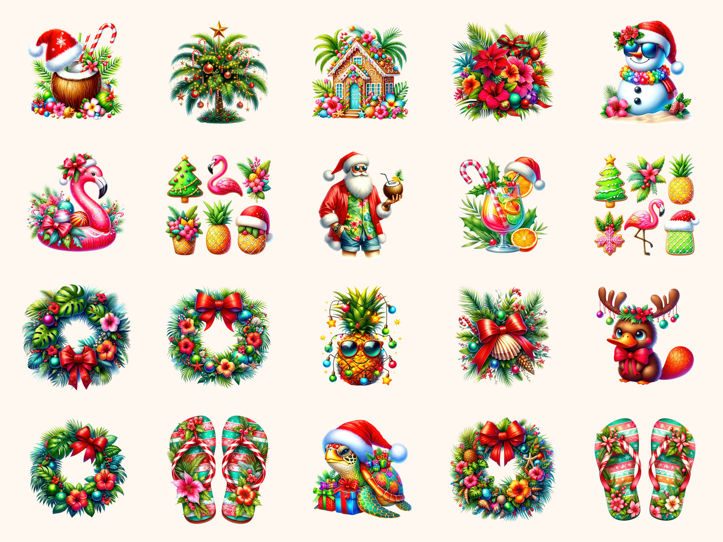 Tropical Christmas Clipart