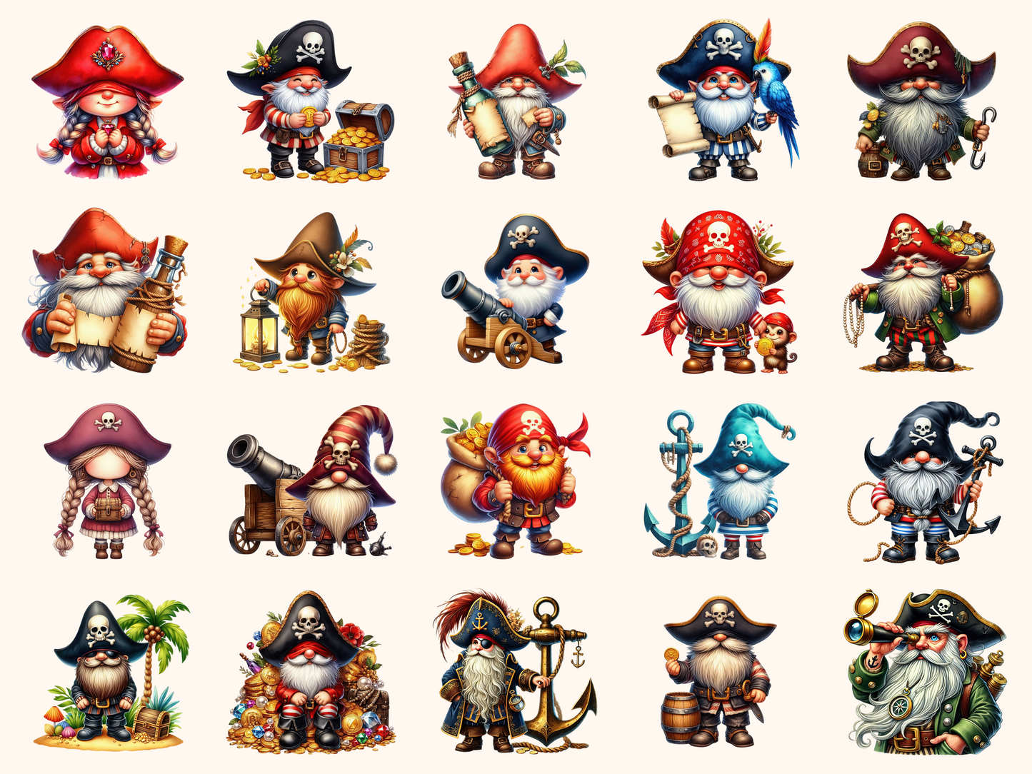 Pirate Gnomes Clipart
