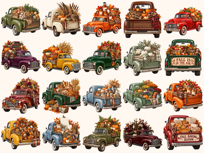 Autumn Trucks Clipart