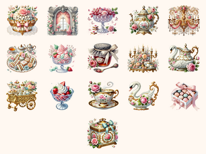 Rococo Tea Party Clipart