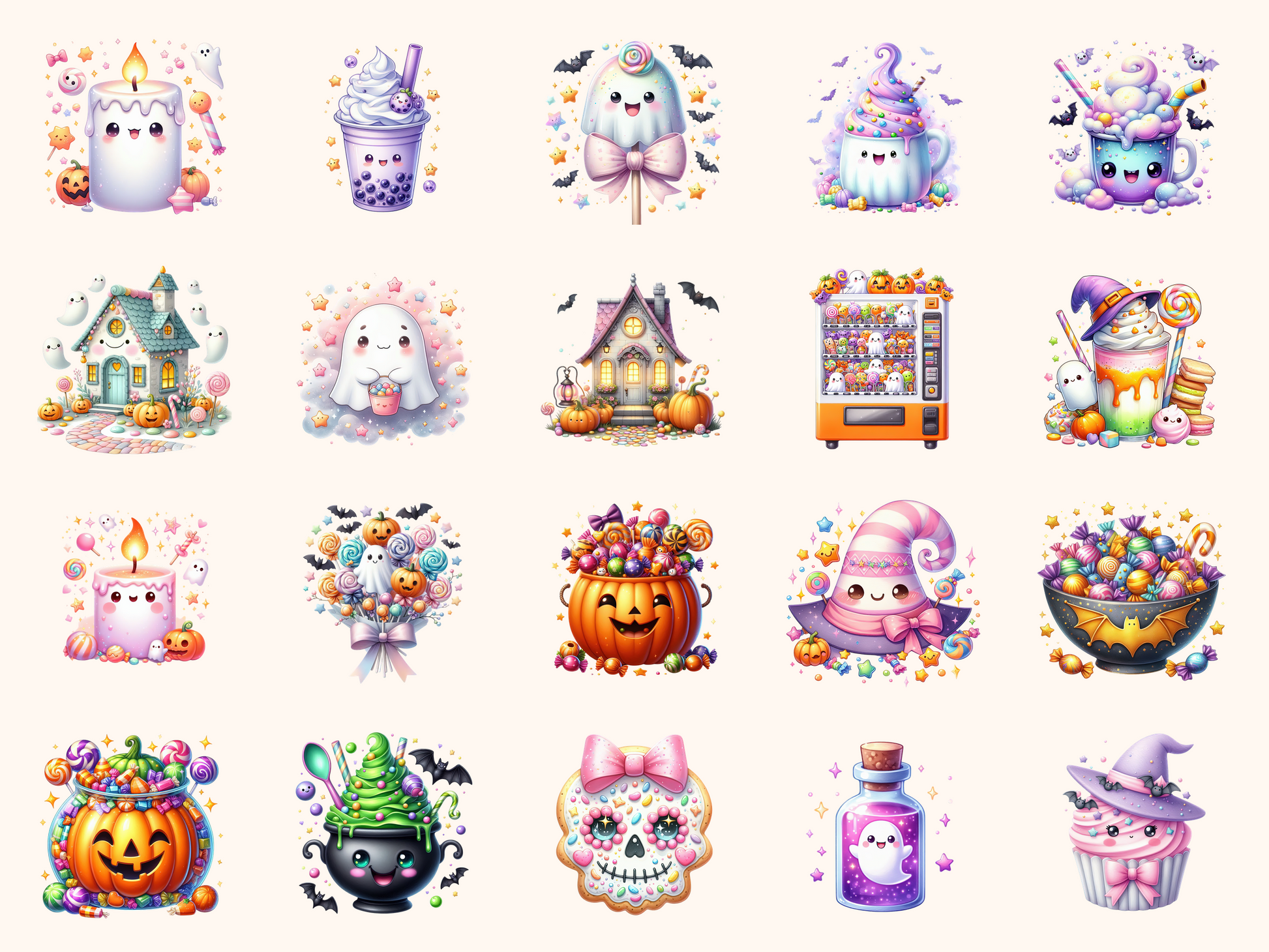 Cute Kawaii Halloween Clipart