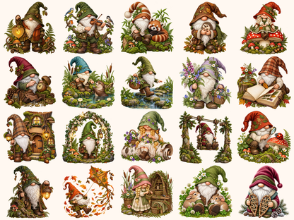 Woodland Gnomes Clipart — listing preview 2