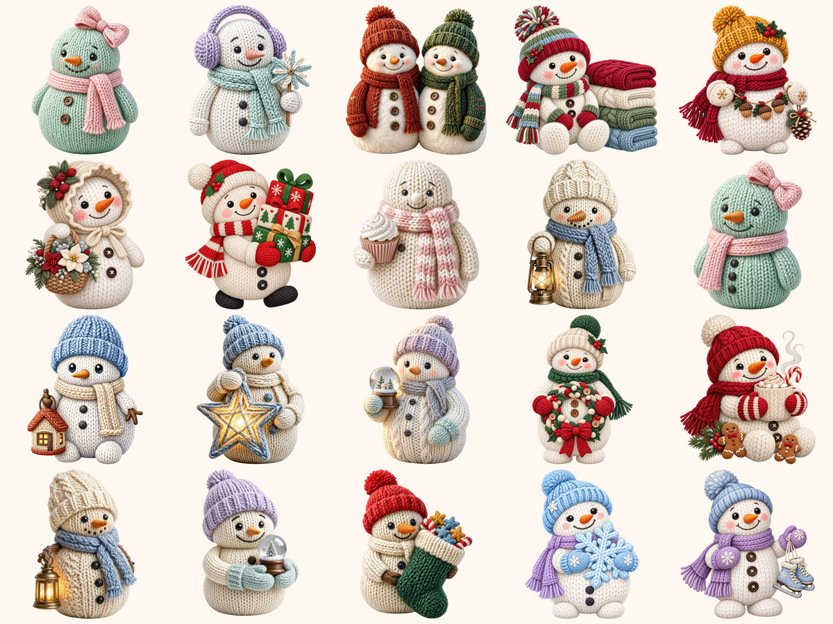 Knitted Snowman Clipart