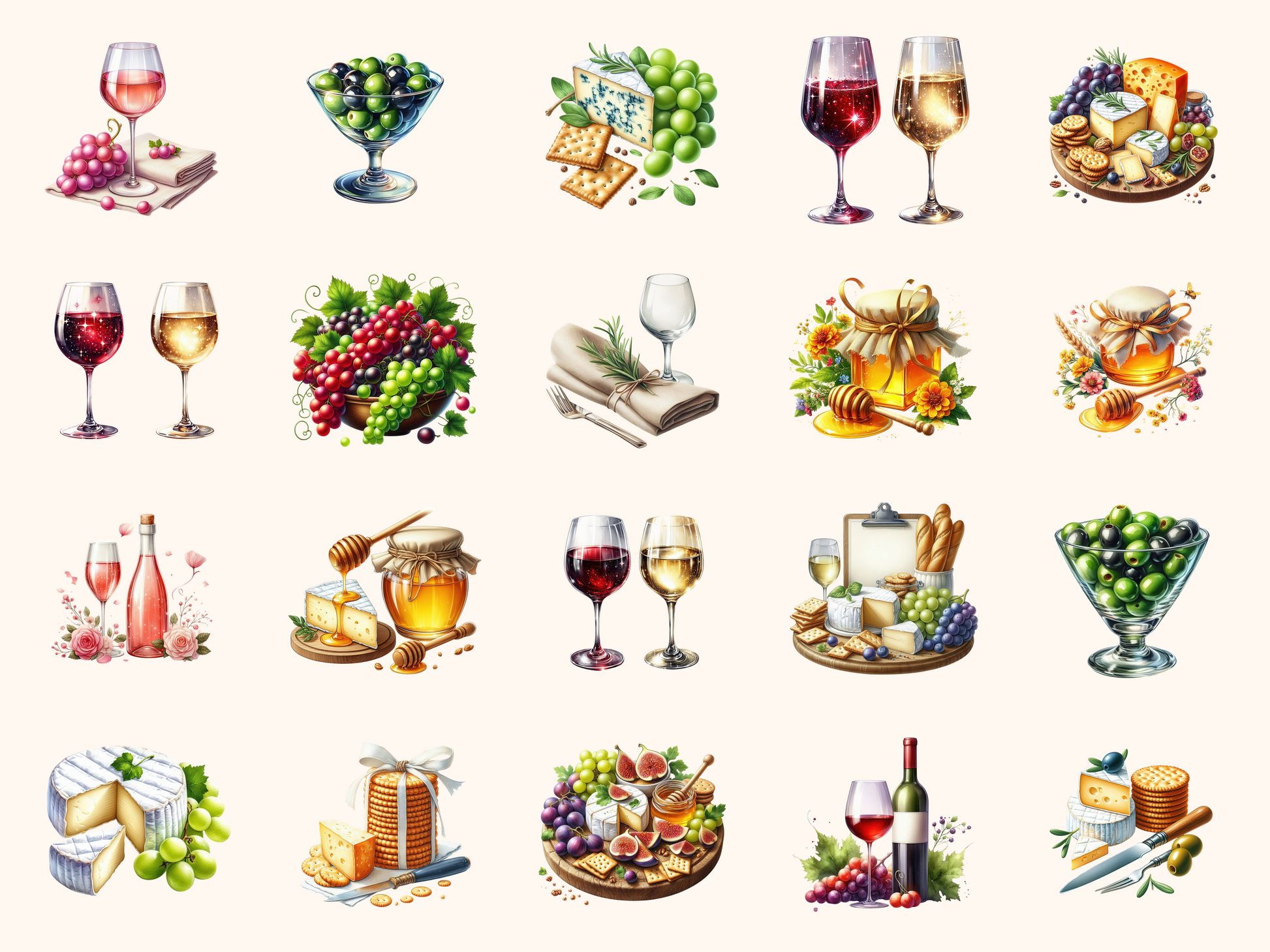 Cheese & Wine Clipart
