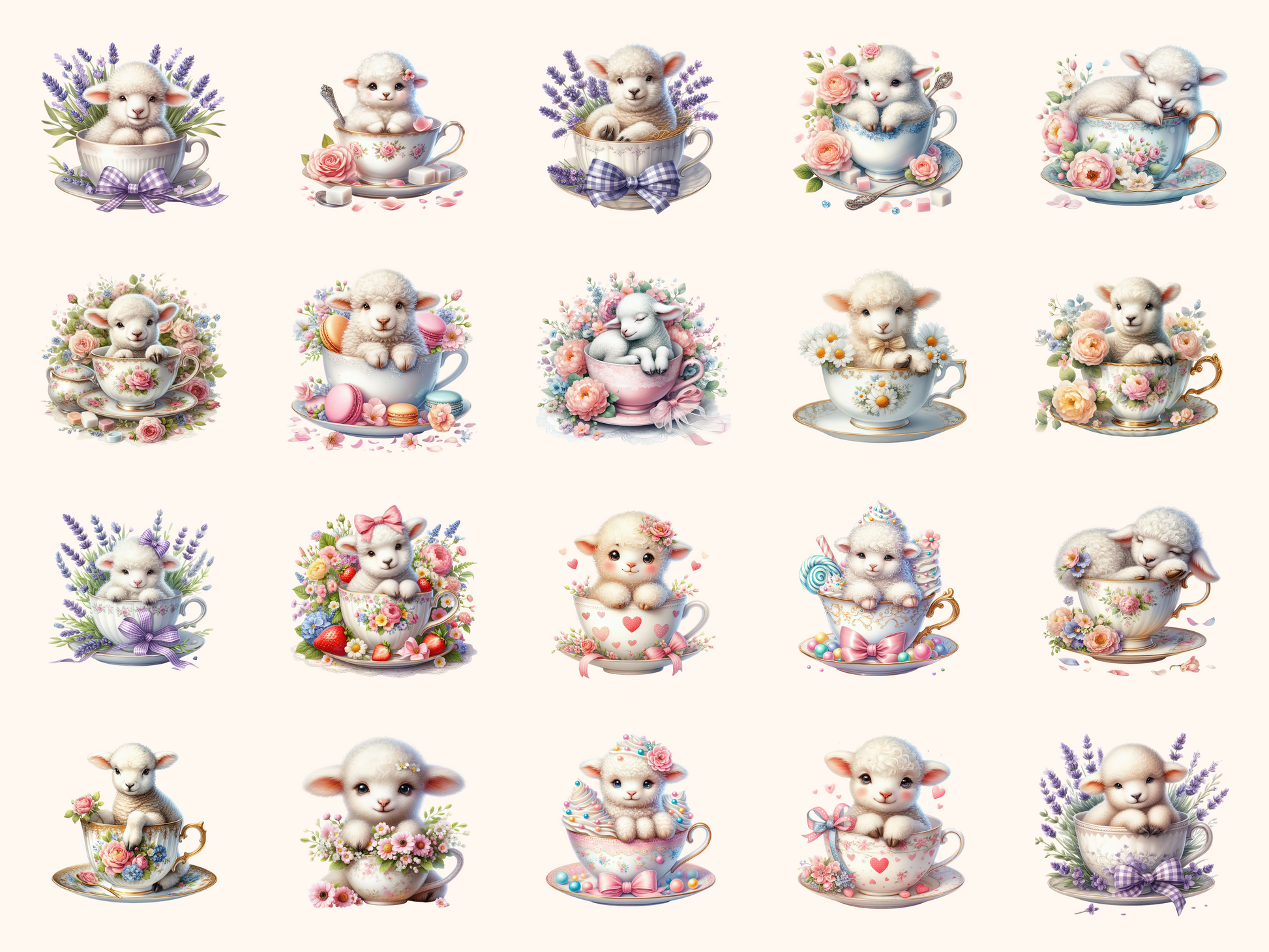 Teacup Lambs Clipart