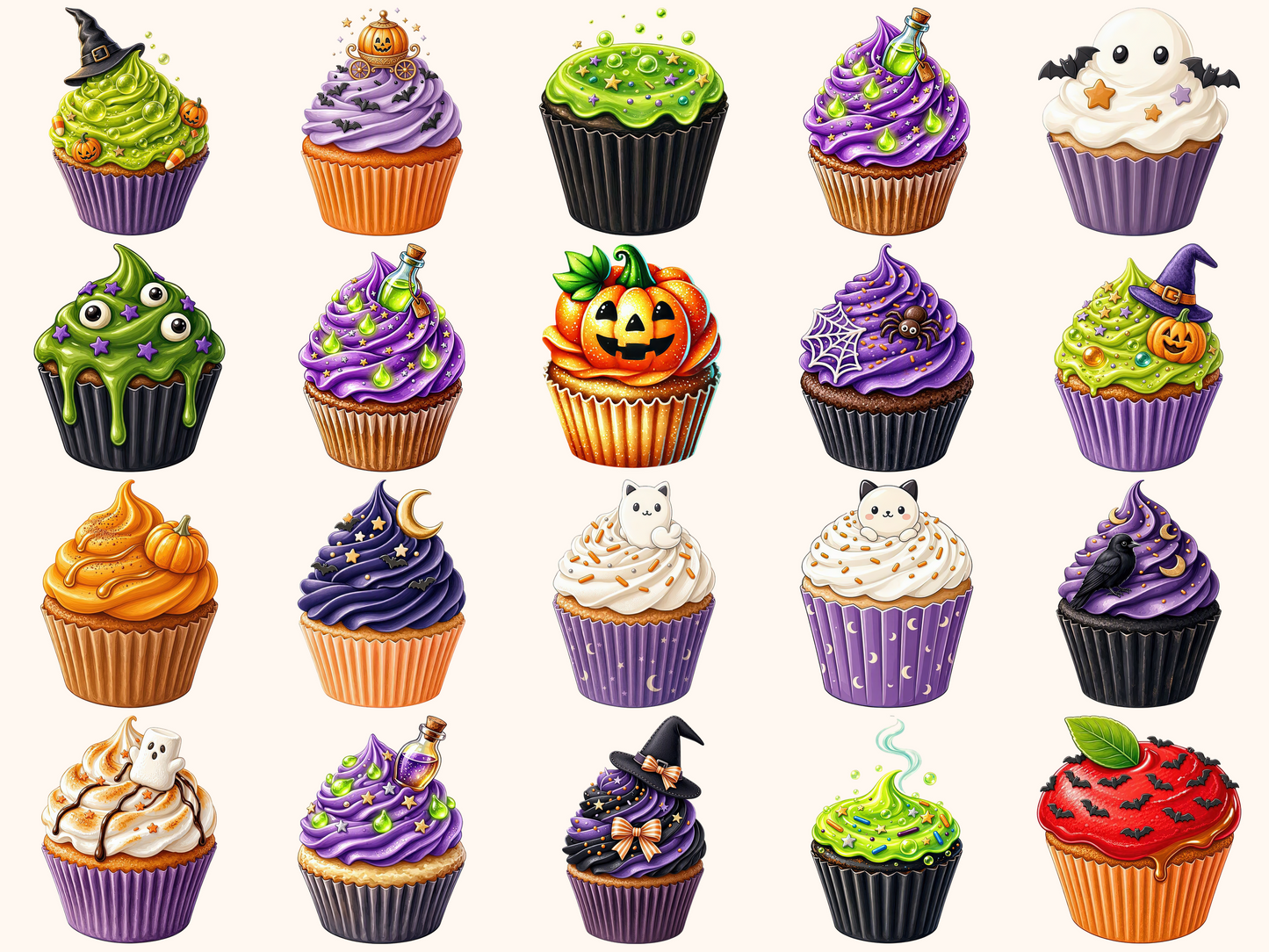 Halloween Cupcakes Clipart
