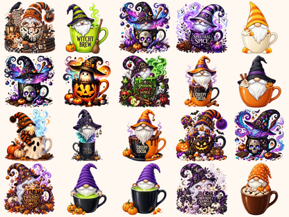 Halloween Cup Gnomes Clipart