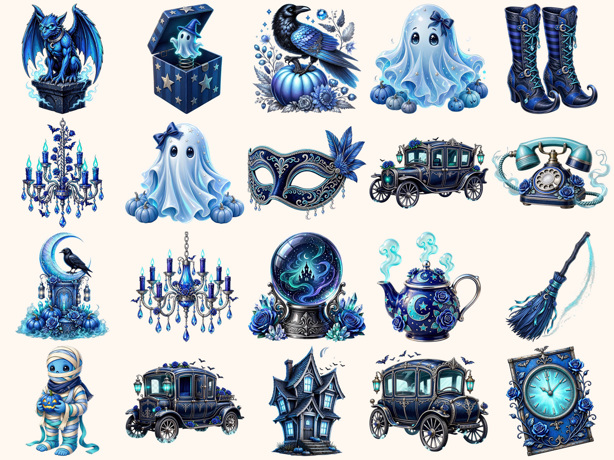 Blue Halloween Clipart