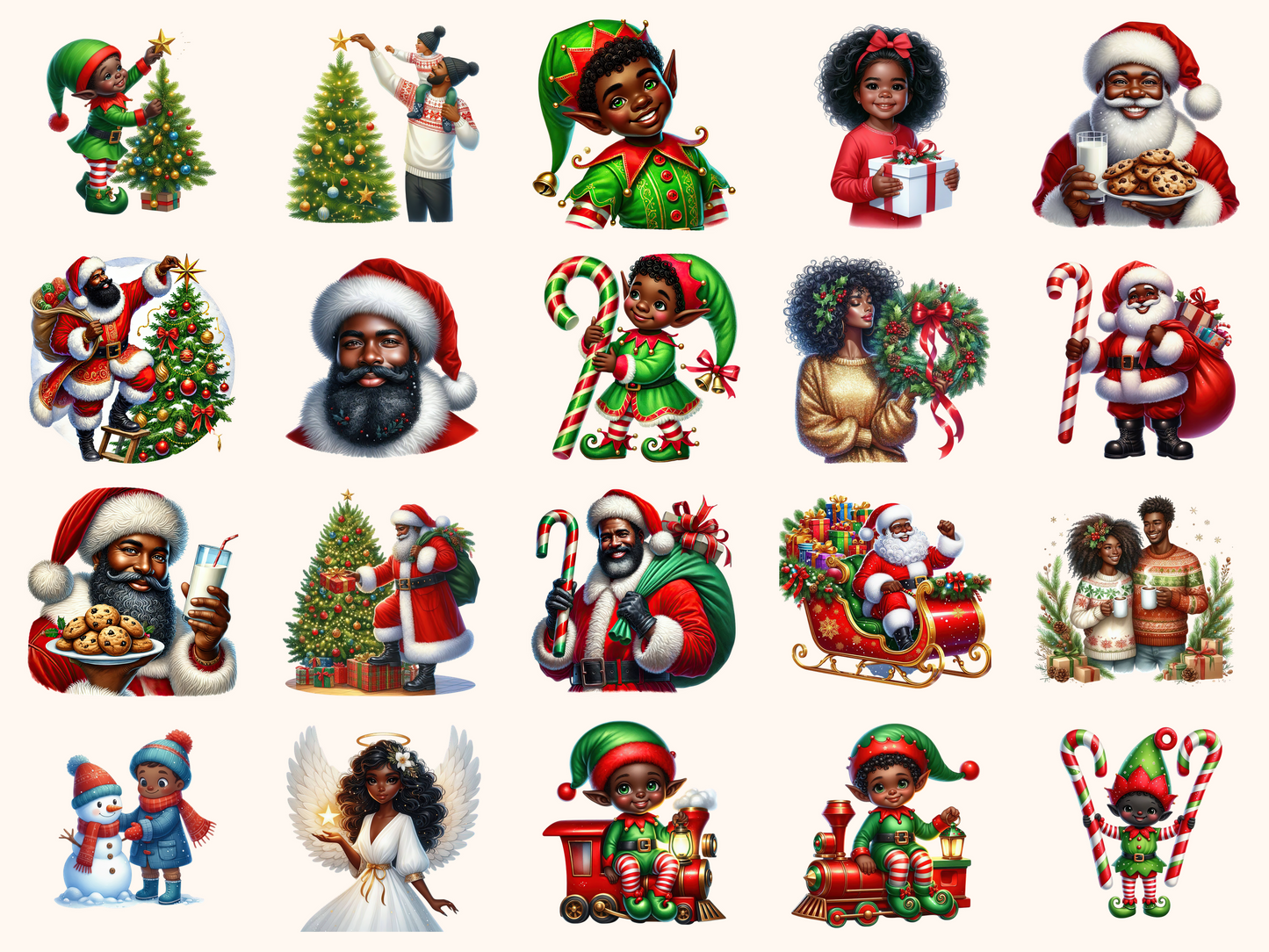 African American Christmas Clipart