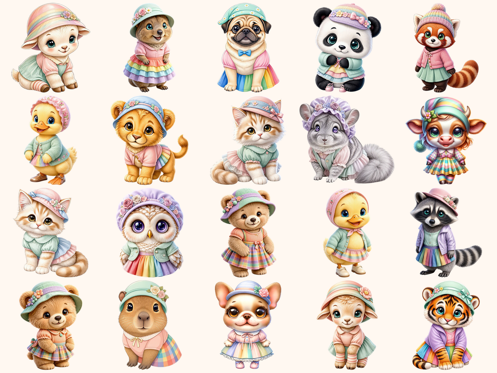 Colorful Animals Clipart