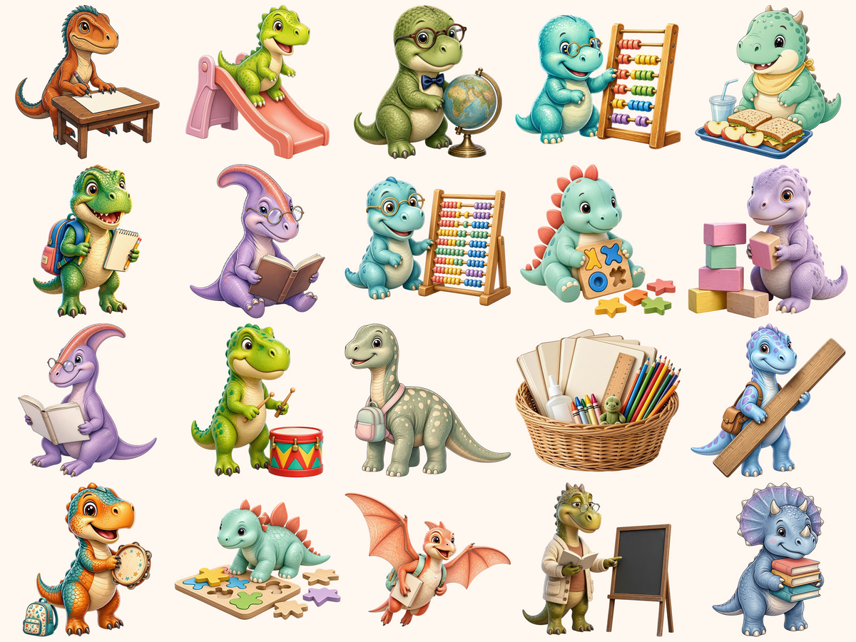 School Dinosaurs Clipart