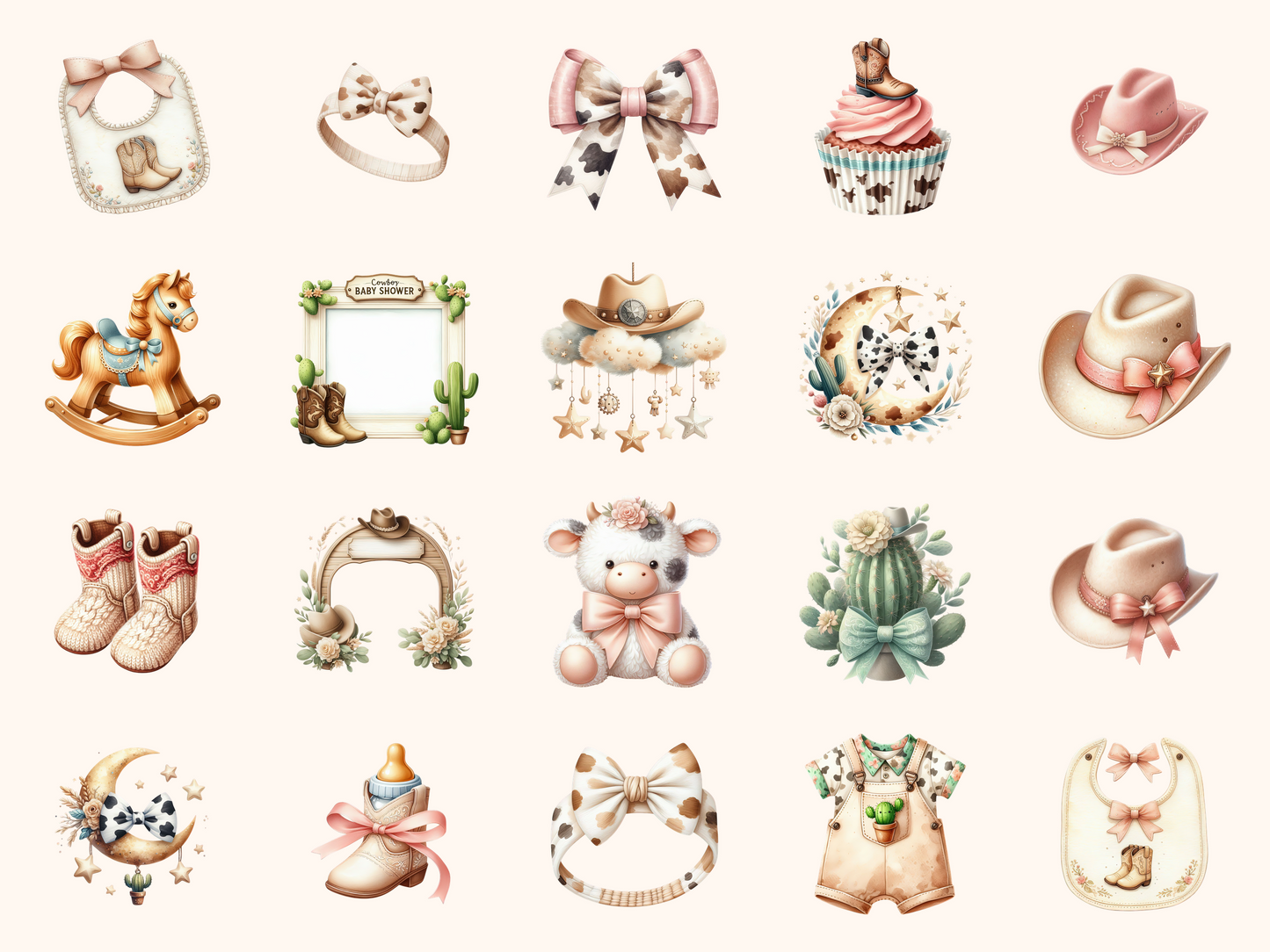 Western Baby Shower Clipart